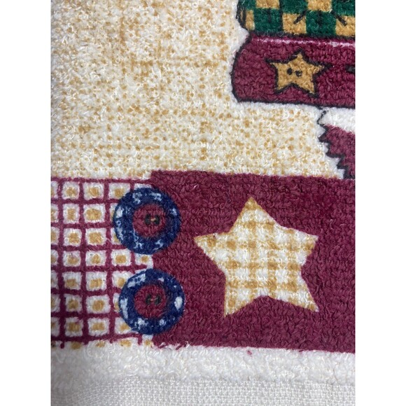 Vintage Cecil Saydah Dish Towel Set Primitive Country Angel Patchwork Hearts New - Picture 6 of 6